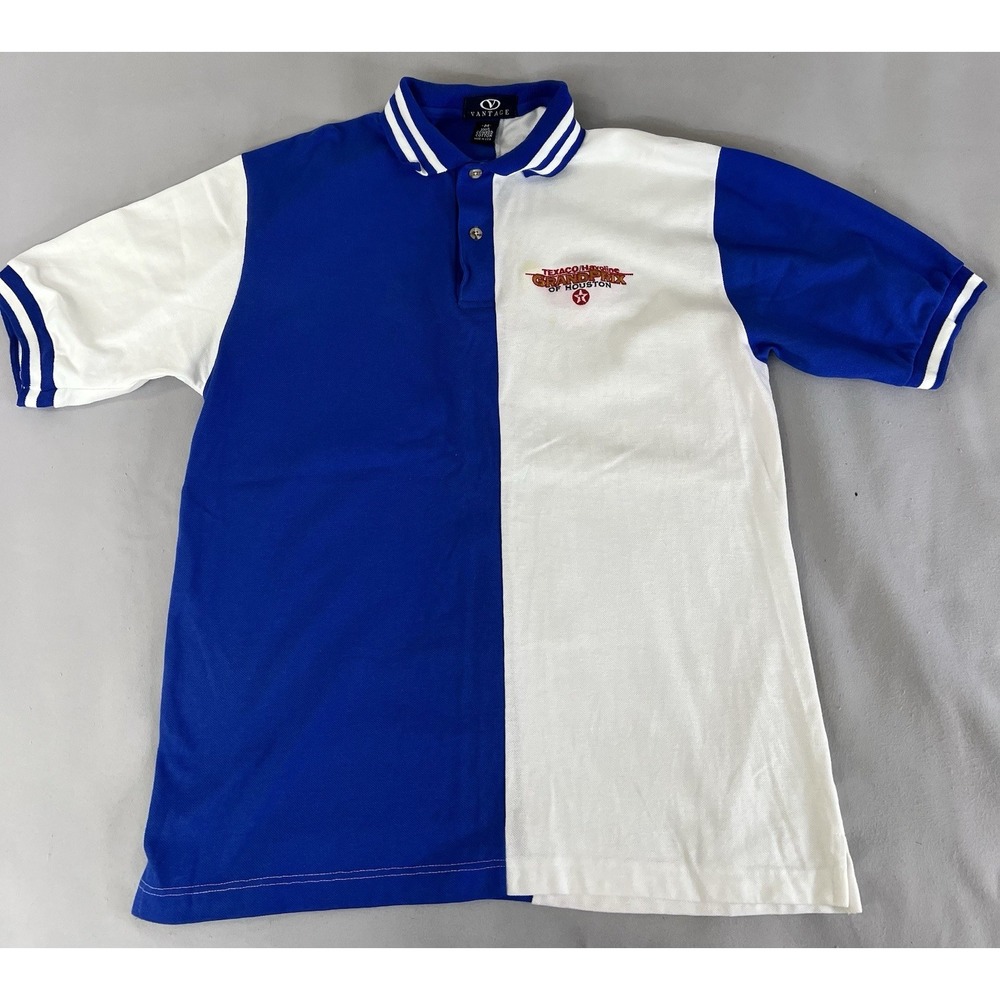 Vintage Texaco Havoline Grand Prix‎ Of Houston Embroidered Polo Medium Y2K USA